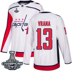 Authentic Youth Jakub Vrana White Away Jersey - #13 Hockey Washington Capitals 2018 Stanley Cup Final Champions