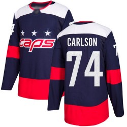 Authentic Youth John Carlson Navy Blue Jersey - #74 Hockey Washington Capitals 2018 Stadium Series
