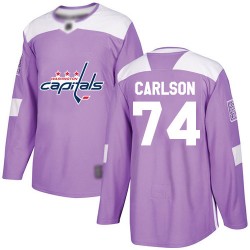Authentic Youth John Carlson Purple Jersey - #74 Hockey Washington Capitals Fights Cancer Practice