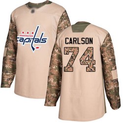 Authentic Youth John Carlson Camo Jersey - #74 Hockey Washington Capitals Veterans Day Practice