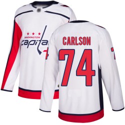 Authentic Youth John Carlson White Away Jersey - #74 Hockey Washington Capitals