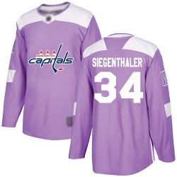 Authentic Youth Jonas Siegenthaler Purple Jersey - #34 Hockey Washington Capitals Fights Cancer Practice