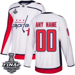 Authentic Youth White Away Jersey - Hockey Customized Washington Capitals 2018 Stanley Cup Final Champions