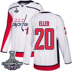 Authentic Youth Lars Eller White Away Jersey - #20 Hockey Washington Capitals 2018 Stanley Cup Final Champions