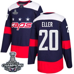 Authentic Youth Lars Eller Navy Blue Jersey - #20 Hockey Washington Capitals 2018 Stanley Cup Final Champions 2018 Stadium Serie