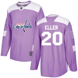 Authentic Youth Lars Eller Purple Jersey - #20 Hockey Washington Capitals Fights Cancer Practice