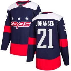 Authentic Youth Lucas Johansen Navy Blue Jersey - #21 Hockey Washington Capitals 2018 Stadium Series