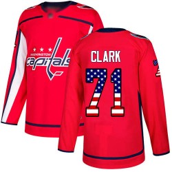 Authentic Youth Kody Clark Red Jersey - #71 Hockey Washington Capitals USA Flag Fashion