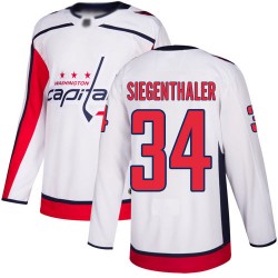 Authentic Youth Jonas Siegenthaler White Away Jersey - #34 Hockey Washington Capitals