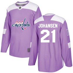 Authentic Youth Lucas Johansen Purple Jersey - #21 Hockey Washington Capitals Fights Cancer Practice
