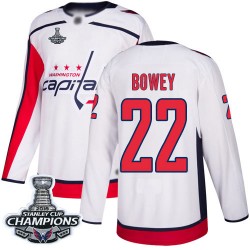Authentic Youth Madison Bowey White Away Jersey - #22 Hockey Washington Capitals 2018 Stanley Cup Final Champions