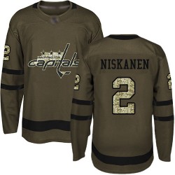 Authentic Youth Matt Niskanen Green Jersey - #2 Hockey Washington Capitals Salute to Service