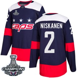 Authentic Youth Matt Niskanen Navy Blue Jersey - #2 Hockey Washington Capitals 2018 Stanley Cup Final Champions 2018 Stadium Ser