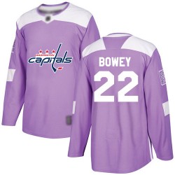 Authentic Youth Madison Bowey Purple Jersey - #22 Hockey Washington Capitals Fights Cancer Practice