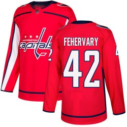 Authentic Youth Martin Fehervary Red Home Jersey - #42 Hockey Washington Capitals