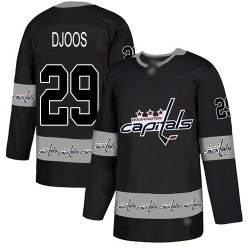 Authentic Men's Christian Djoos Black Jersey - #29 Hockey Washington Capitals Team Logo Fashion