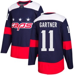 Authentic Youth Mike Gartner Navy Blue Jersey - #11 Hockey Washington Capitals 2018 Stadium Series