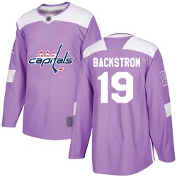 Authentic Youth Nicklas Backstrom Purple Jersey - #19 Hockey Washington Capitals Fights Cancer Practice