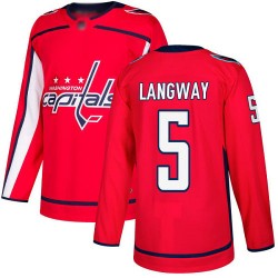 Authentic Youth Rod Langway Red Home Jersey - #5 Hockey Washington Capitals