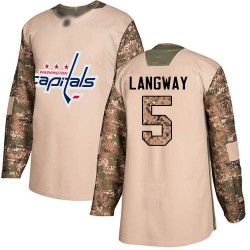 Authentic Youth Rod Langway Camo Jersey - #5 Hockey Washington Capitals Veterans Day Practice