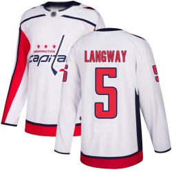 Authentic Youth Rod Langway White Away Jersey - #5 Hockey Washington Capitals