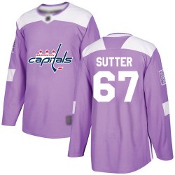 Authentic Youth Riley Sutter Purple Jersey - #67 Hockey Washington Capitals Fights Cancer Practice