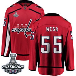 Breakaway Fanatics Branded Men's Aaron Ness Red Home Jersey - #55 Hockey Washington Capitals 2018 Stanley Cup Final Champions