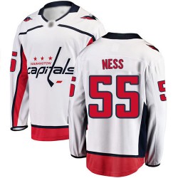 Breakaway Fanatics Branded Men's Aaron Ness White Away Jersey - #55 Hockey Washington Capitals