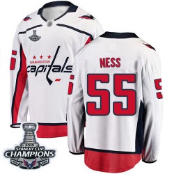 Breakaway Fanatics Branded Men's Aaron Ness White Away Jersey - #55 Hockey Washington Capitals 2018 Stanley Cup Final Champions