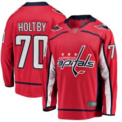 Authentic Men's Braden Holtby Red Jersey - #70 Hockey Washington Capitals  2018 Stanley Cup Final Champions USA Flag Fashion Size Small/46