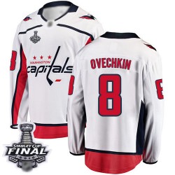 Breakaway Fanatics Branded Men's Alex Ovechkin White Away Jersey - #8 Hockey Washington Capitals 2018 Stanley Cup Final Champion