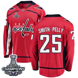 Breakaway Fanatics Branded Men's Devante Smith-Pelly Red Home Jersey - #25 Hockey Washington Capitals 2018 Stanley Cup Final Cha