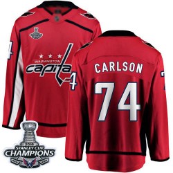 Breakaway Fanatics Branded Men's John Carlson Red Home Jersey - #74 Hockey Washington Capitals 2018 Stanley Cup Final Champions