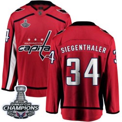 Breakaway Fanatics Branded Men's Jonas Siegenthaler Red Home Jersey - #34 Hockey Washington Capitals 2018 Stanley Cup Final Cham