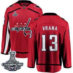 Breakaway Fanatics Branded Men's Jakub Vrana Red Home Jersey - #13 Hockey Washington Capitals 2018 Stanley Cup Final Champions
