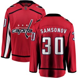 Breakaway Fanatics Branded Men's Ilya Samsonov Red Home Jersey - #30 Hockey Washington Capitals