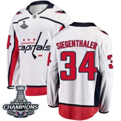 Breakaway Fanatics Branded Men's Jonas Siegenthaler White Away Jersey - #34 Hockey Washington Capitals 2018 Stanley Cup Final Ch