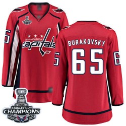 Breakaway Fanatics Branded Women's Andre Burakovsky Red Home Jersey - #65 Hockey Washington Capitals 2018 Stanley Cup Final Cham