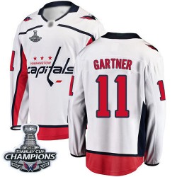 Breakaway Fanatics Branded Men's Mike Gartner White Away Jersey - #11 Hockey Washington Capitals 2018 Stanley Cup Final Champion