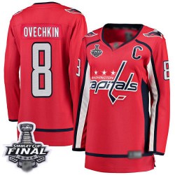 Breakaway Fanatics Branded Women's Alex Ovechkin Red Home Jersey - #8 Hockey Washington Capitals 2018 Stanley Cup Final Champion