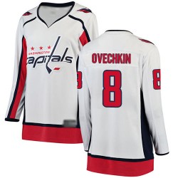 Breakaway Fanatics Branded Women's Alex Ovechkin White Away Jersey - #8 Hockey Washington Capitals