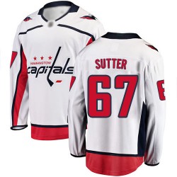 Breakaway Fanatics Branded Men's Riley Sutter White Away Jersey - #67 Hockey Washington Capitals