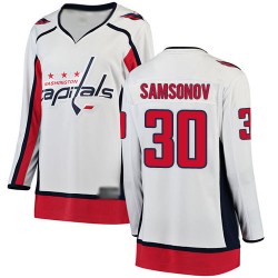 Breakaway Fanatics Branded Women's Ilya Samsonov White Away Jersey - #30 Hockey Washington Capitals