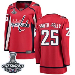 Breakaway Fanatics Branded Women's Devante Smith-Pelly Red Home Jersey - #25 Hockey Washington Capitals 2018 Stanley Cup Final C