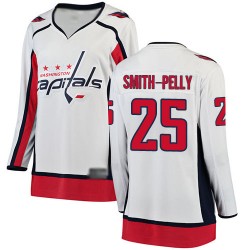 Breakaway Fanatics Branded Women's Devante Smith-Pelly White Away Jersey - #25 Hockey Washington Capitals