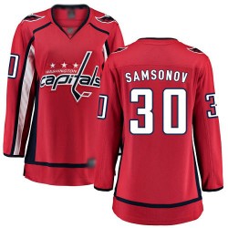 Breakaway Fanatics Branded Women's Ilya Samsonov Red Home Jersey - #30 Hockey Washington Capitals
