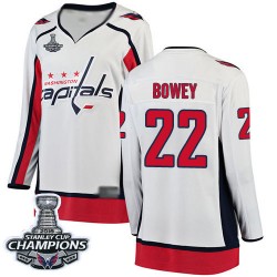 Breakaway Fanatics Branded Women's Madison Bowey White Away Jersey - #22 Hockey Washington Capitals 2018 Stanley Cup Final Champ