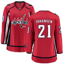 Breakaway Fanatics Branded Women's Lucas Johansen Red Home Jersey - #21 Hockey Washington Capitals