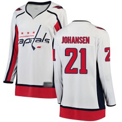 Breakaway Fanatics Branded Women's Lucas Johansen White Away Jersey - #21 Hockey Washington Capitals