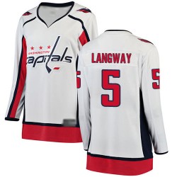 Breakaway Fanatics Branded Women's Rod Langway White Away Jersey - #5 Hockey Washington Capitals